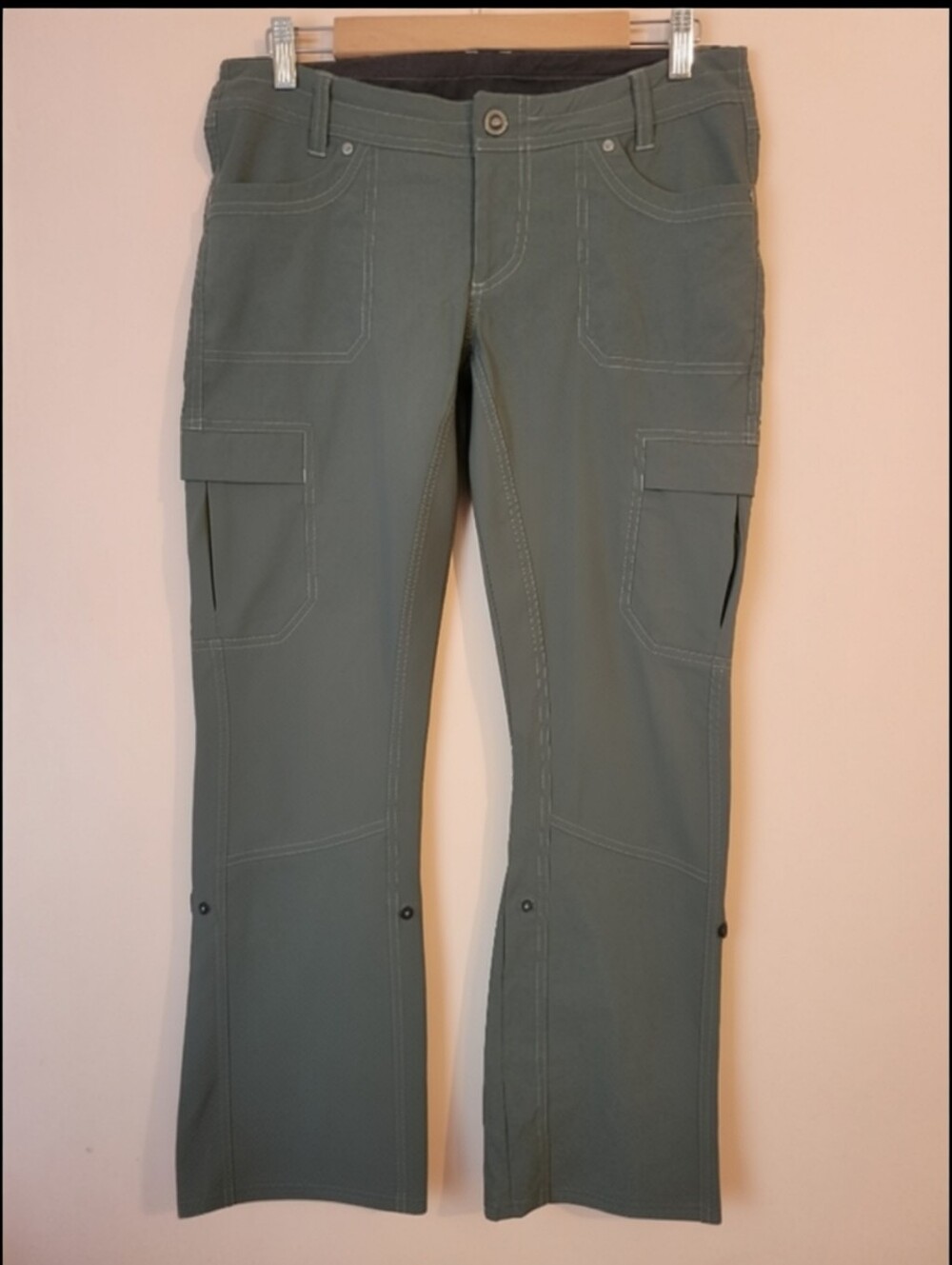 Kuhl Splash Roll-Up Cargo Pants, Olive Green, 32 Waist, Size 12, EUC - Picture 3 of 10